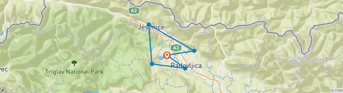 Karte mit der Reiseroute
