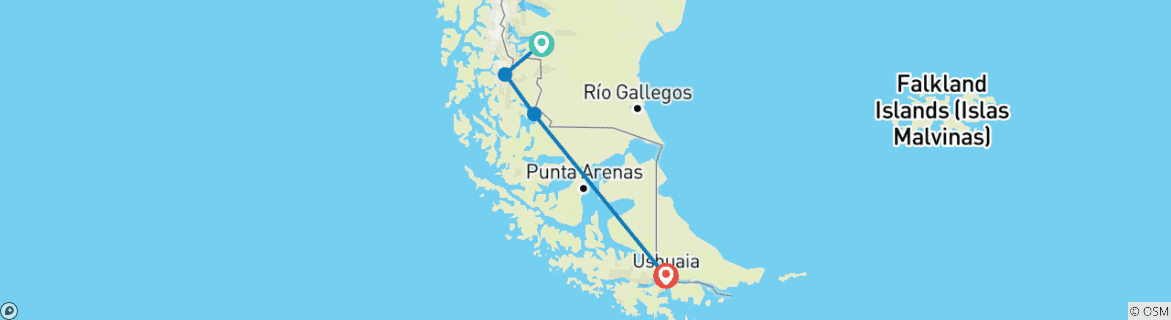 Image d'une carte montrant l'itinéraire du circuit