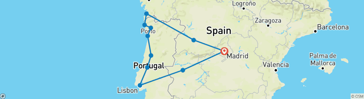 Image d'une carte montrant l'itinéraire du circuit