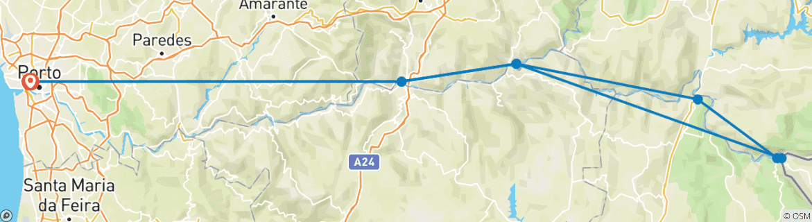 Karte mit der Reiseroute