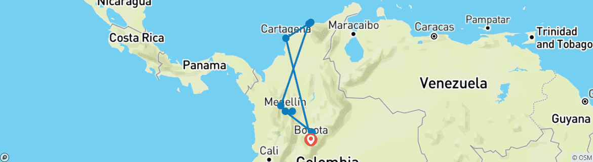 Image d'une carte montrant l'itinéraire du circuit