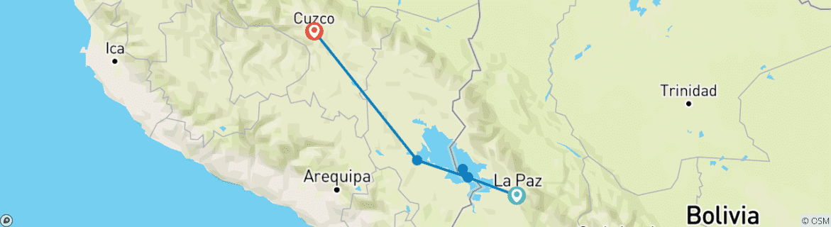 Image d'une carte montrant l'itinéraire du circuit