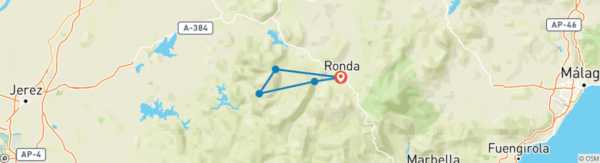 Image d'une carte montrant l'itinéraire du circuit