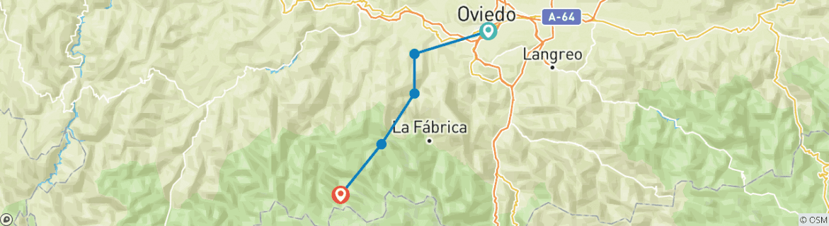 Image d'une carte montrant l'itinéraire du circuit