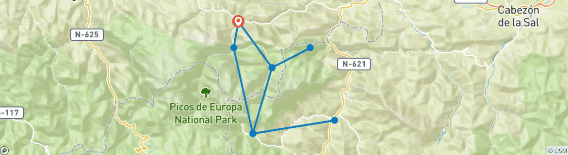 Karte mit der Reiseroute