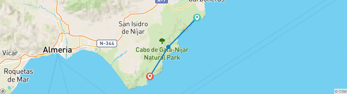 Image d'une carte montrant l'itinéraire du circuit