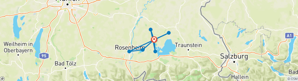 Image d'une carte montrant l'itinéraire du circuit