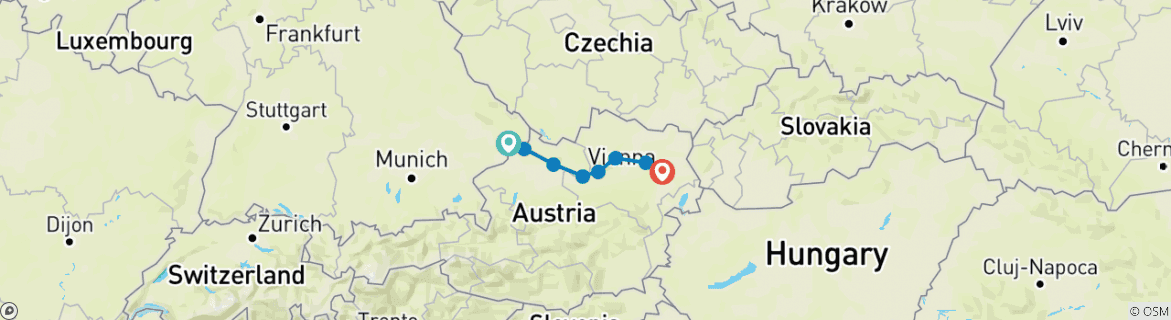 Foto van een kaart met de route van de rondreis