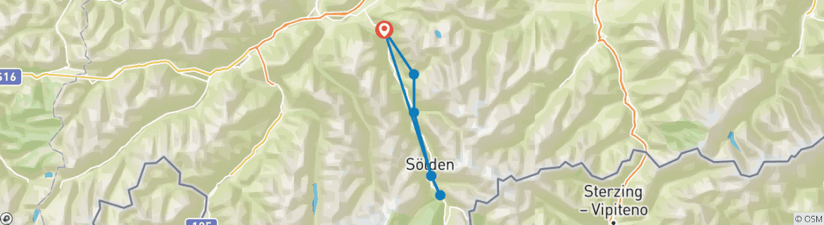 Karte mit der Reiseroute