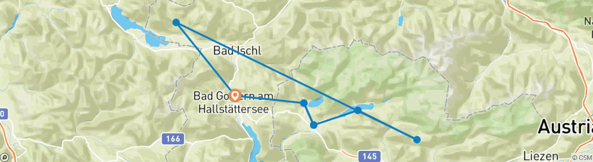 Karte mit der Reiseroute