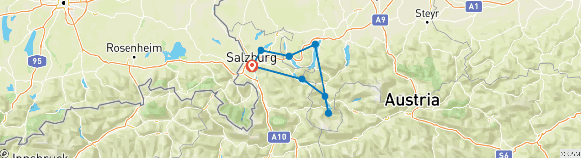Karte mit der Reiseroute