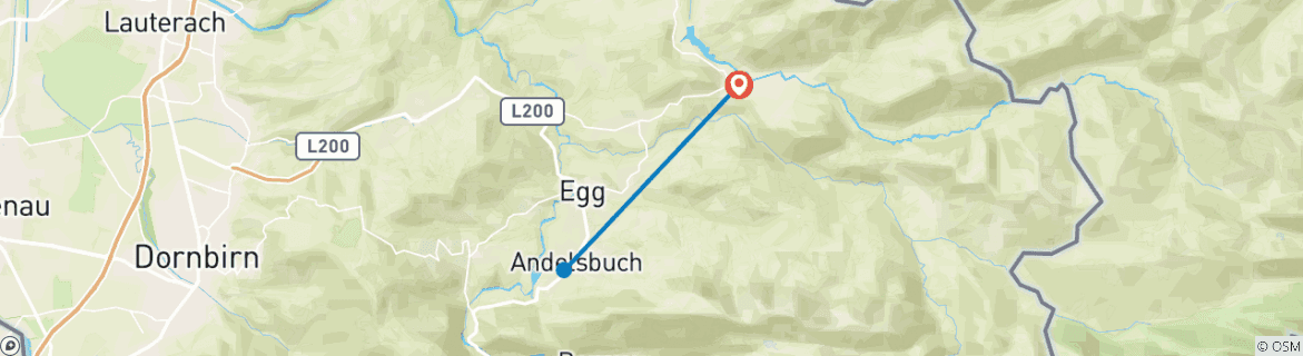 Karte mit der Reiseroute