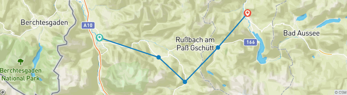 Foto van een kaart met de route van de rondreis