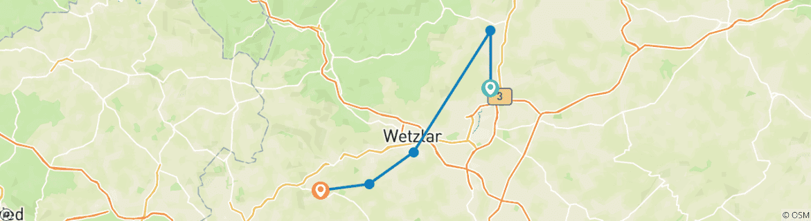 Image d'une carte montrant l'itinéraire du circuit