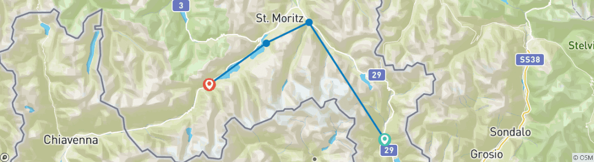 Image d'une carte montrant l'itinéraire du circuit