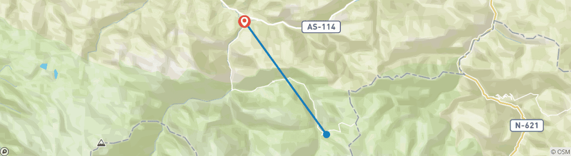 Image d'une carte montrant l'itinéraire du circuit