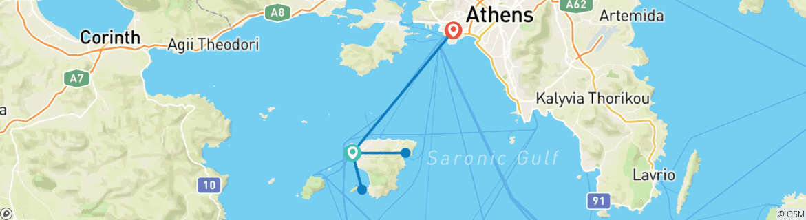 Image d'une carte montrant l'itinéraire du circuit