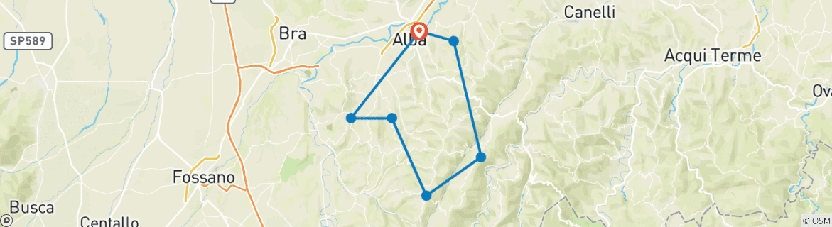 Image d'une carte montrant l'itinéraire du circuit