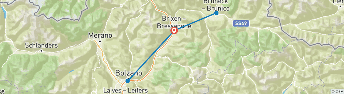 Map of Sternfahrt Brixen - Radwandern in Südtirols Tälern (7 Tage)