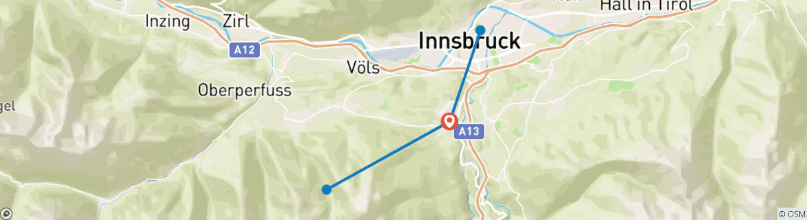 Karte mit der Reiseroute