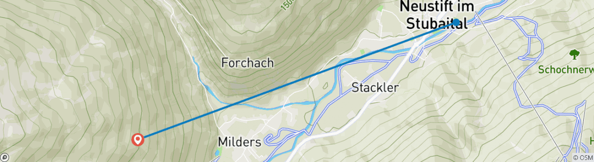 Image d'une carte montrant l'itinéraire du circuit