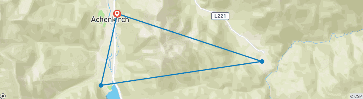Image d'une carte montrant l'itinéraire du circuit