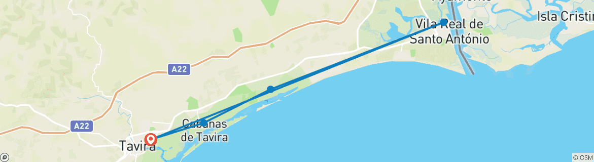 Image d'une carte montrant l'itinéraire du circuit