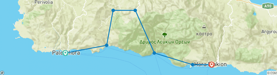 Karte von Der Samaria Trail (8 Tage)