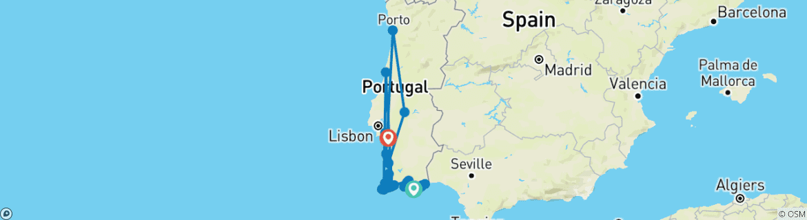 Image d'une carte montrant l'itinéraire du circuit