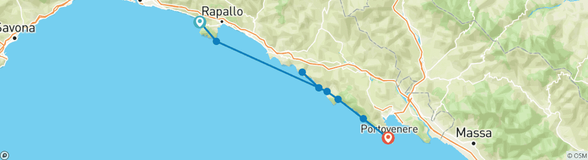 Image d'une carte montrant l'itinéraire du circuit