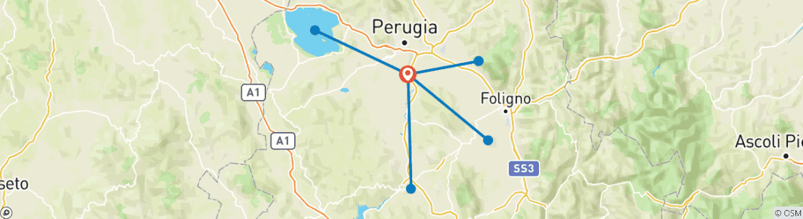 Image d'une carte montrant l'itinéraire du circuit