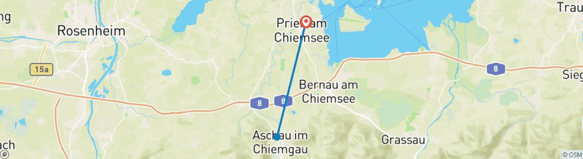Karte mit der Reiseroute