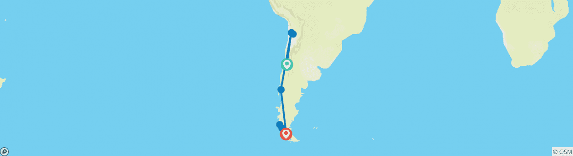 Image d'une carte montrant l'itinéraire du circuit