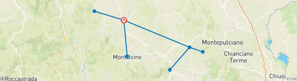 Image d'une carte montrant l'itinéraire du circuit