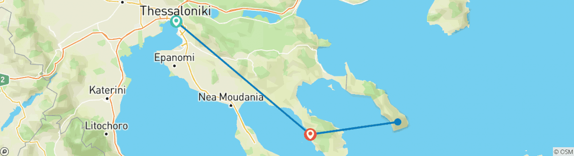 Image d'une carte montrant l'itinéraire du circuit