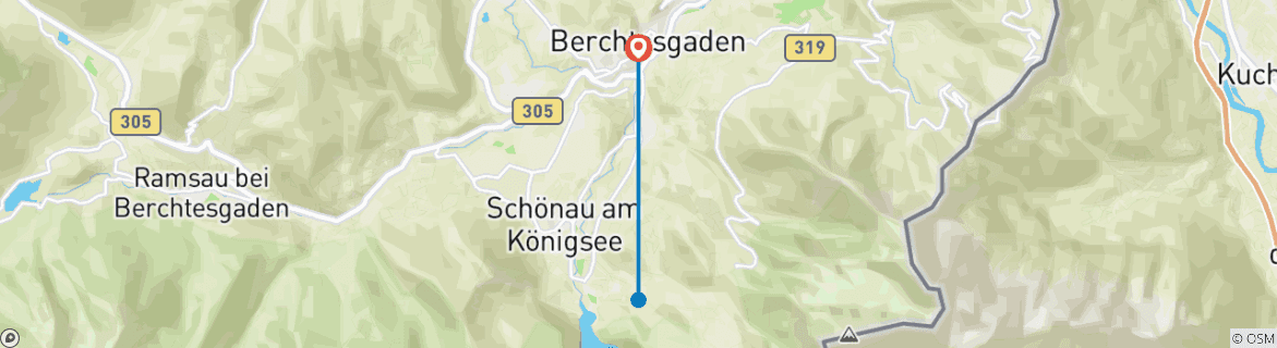 Karte mit der Reiseroute