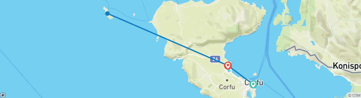 Image d'une carte montrant l'itinéraire du circuit