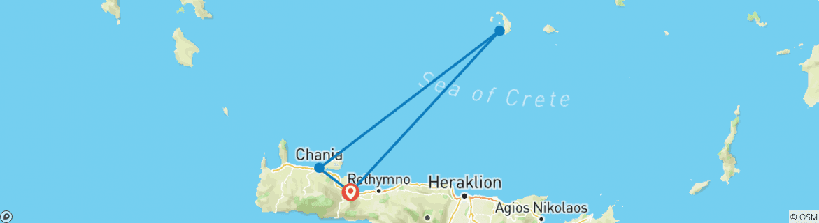 Foto van een kaart met de route van de rondreis