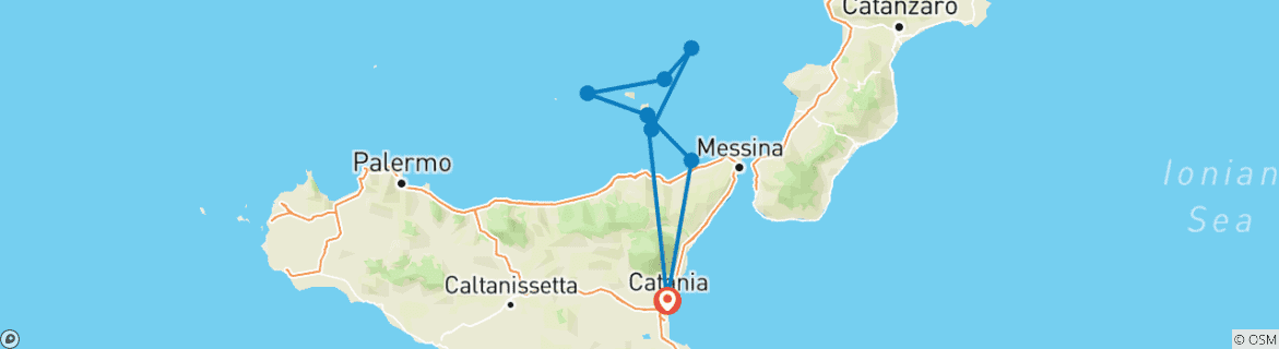 Karte mit der Reiseroute