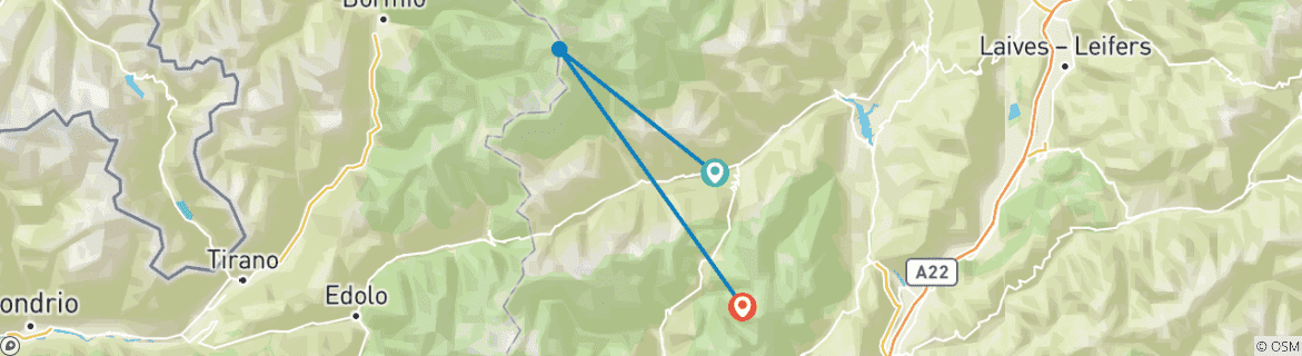Karte mit der Reiseroute