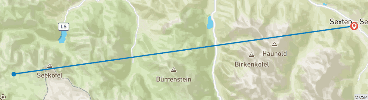 Image d'une carte montrant l'itinéraire du circuit