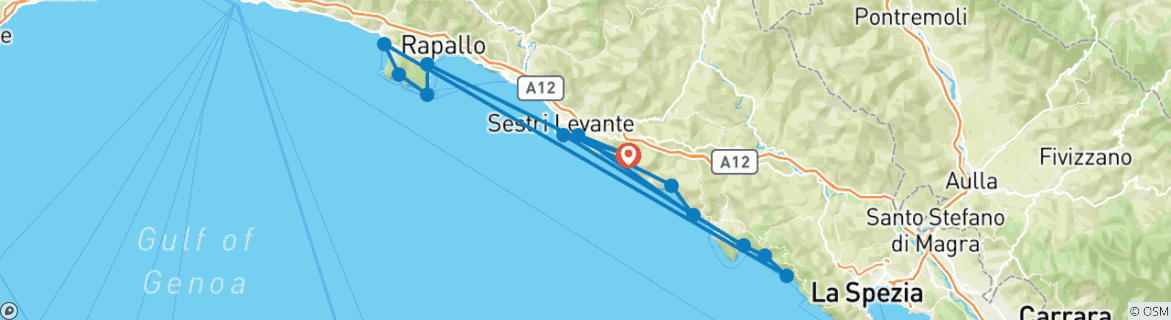 Carte du circuit Randonnée dans les Cinque Terre (8 jours)