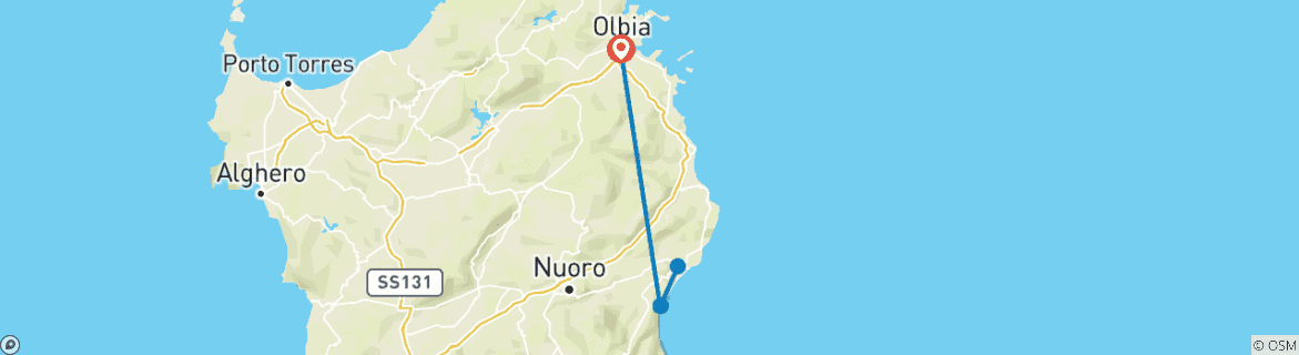 Carte du circuit Randonnée en Sardaigne (8 jours)