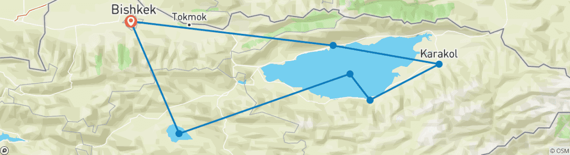 Image d'une carte montrant l'itinéraire du circuit