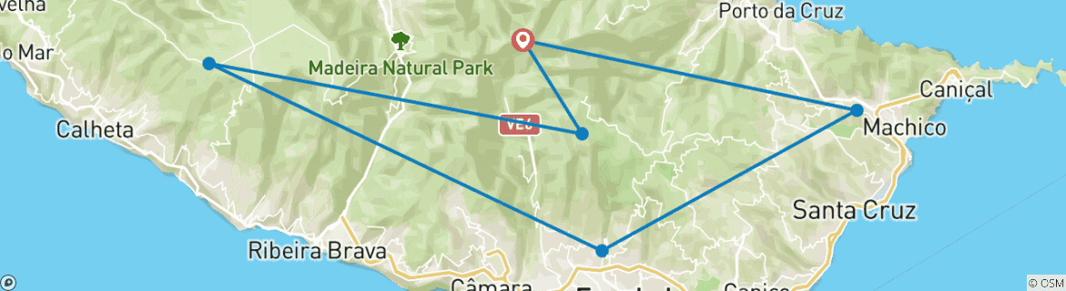 Image d'une carte montrant l'itinéraire du circuit