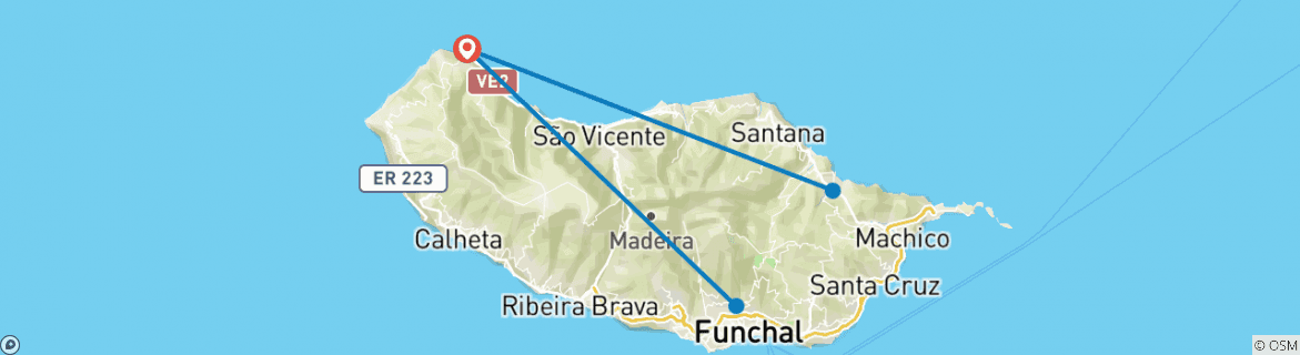 Image d'une carte montrant l'itinéraire du circuit