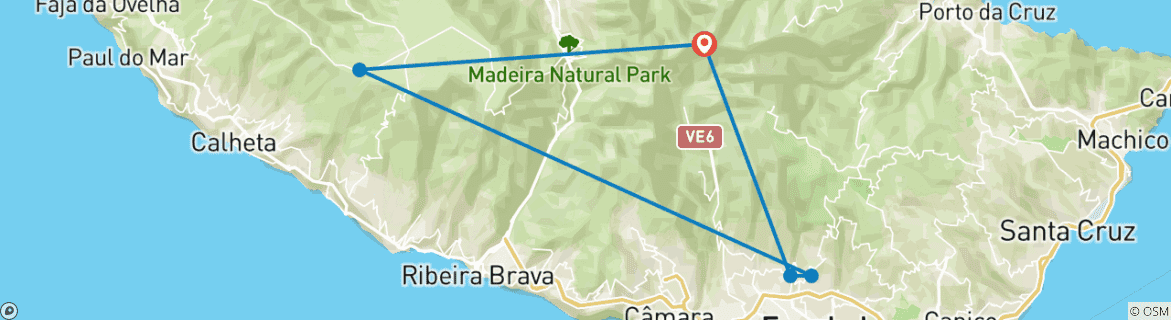 Image d'une carte montrant l'itinéraire du circuit