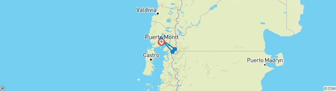 Karte von Selbstfahrerreise Chile - Puelo‘s Versteckte Täler (7 Tage)