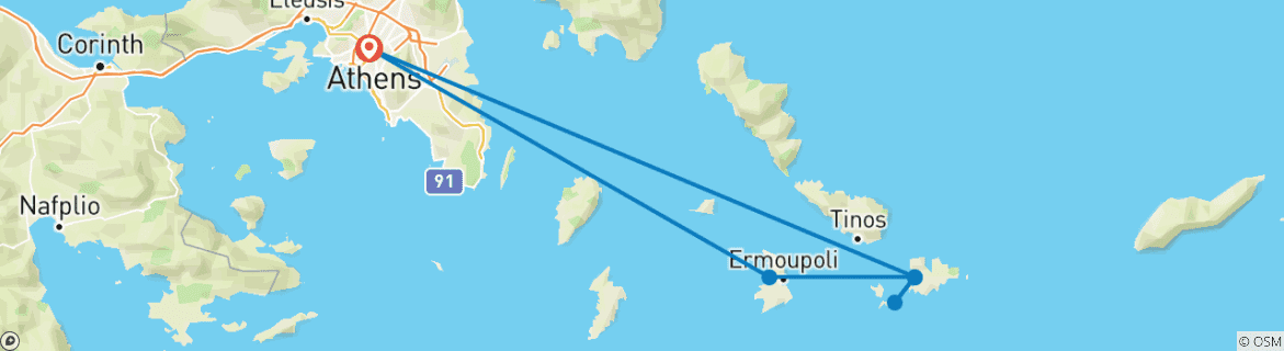 Image d'une carte montrant l'itinéraire du circuit