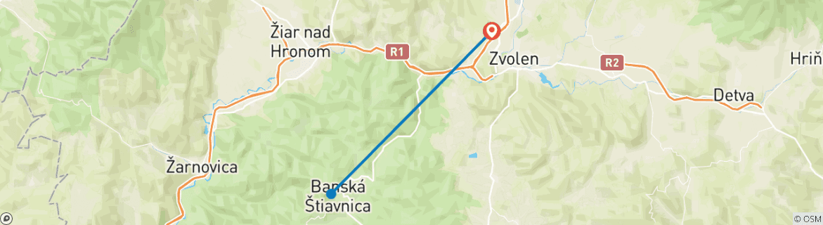 Karte mit der Reiseroute